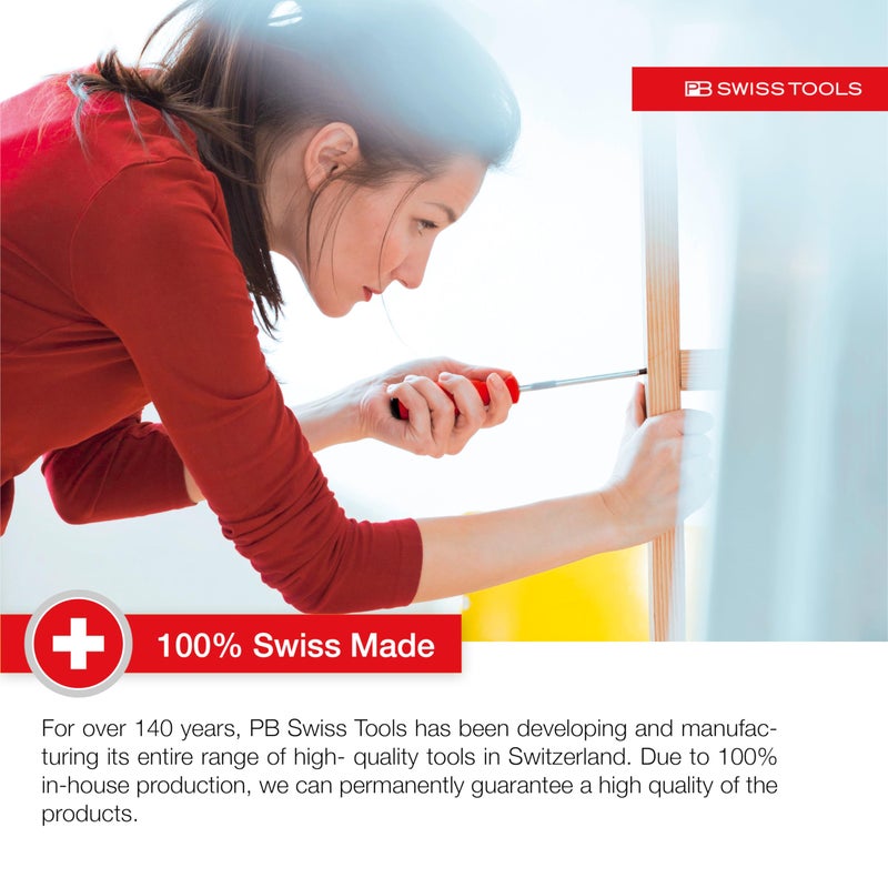 PB Swiss Tools Slotted Phillips Screwdriver Set PB 1560.CBB | 100% Swiss Made | 6-Piece Classic Screwdriver Set Size PH1 PH2, Slotted 1-4 - Image 5